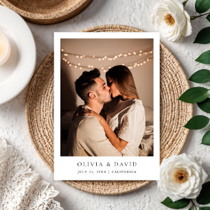 Convites Texto Elegante Simples e Moderno de Casamento de F