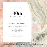 Convites Texto minimalista qualquer partido de aniversário<br><div class="desc">Texto Minimalista Qualquer Partido de aniversário de 40 anos de Cor. 100% personalizável. Personalize facilmente o texto e altere as cores da fonte e do plano de fundo,  se desejar,  por meio da opção editar mais.</div>