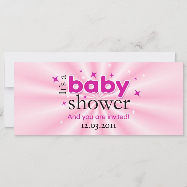 Convites Texto Moderno, cor-de-rosa, estrelas incríveis, Ch (Frente)