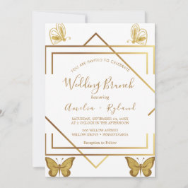 Convites Texto Personalizado Borboleta Dourada Casamento Br