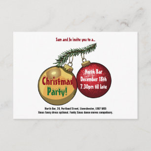 Convites Texto Personalizado - Cartoon Baubles