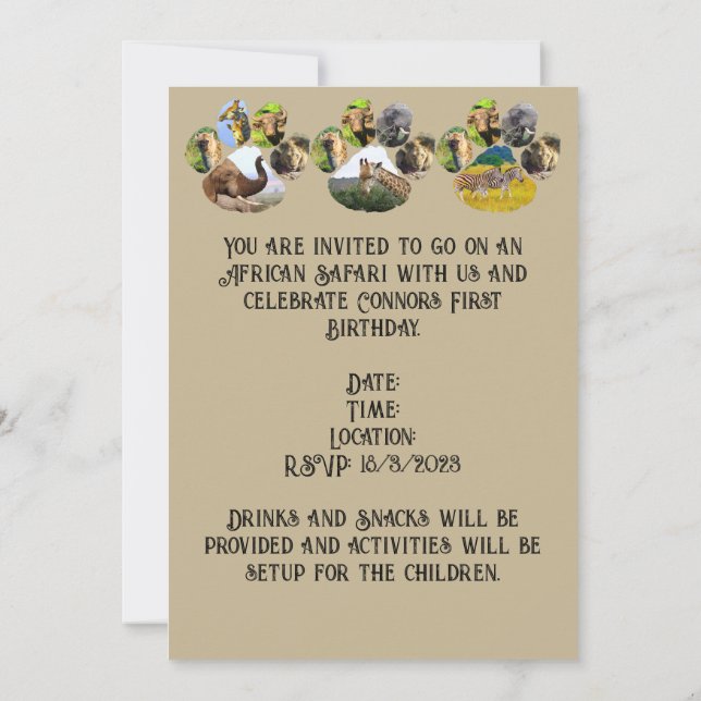 Convites Texto Personalizado de Colagem de Impressão em Amb (Verso)