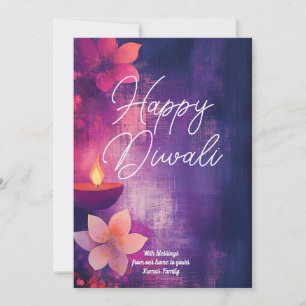 Convites Texto personalizado Diwali Brilho e Graça