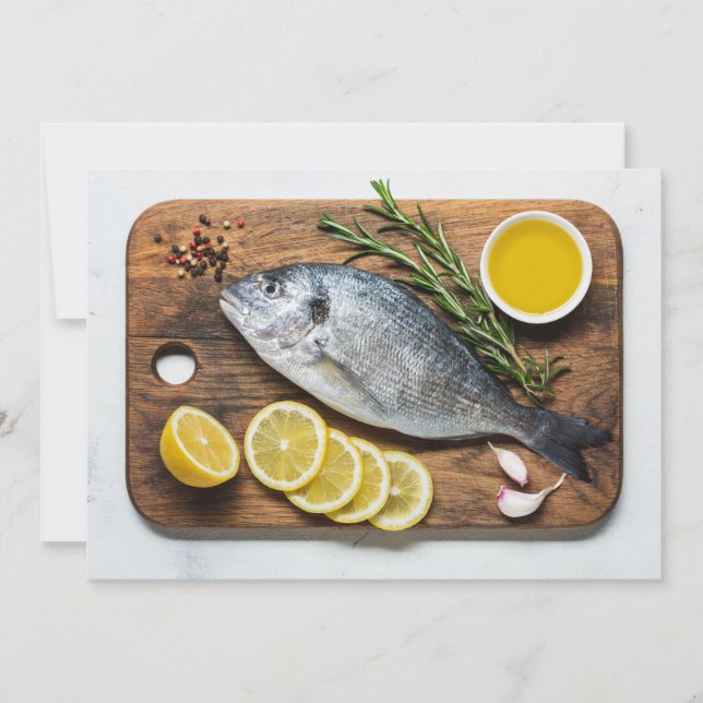 Convites Texto Personalizado Peixe Dorado (Frente)