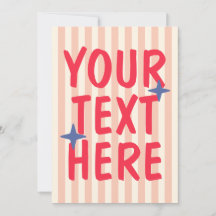 Texto Personalizado Tipográfico Listrado Retro Mod
