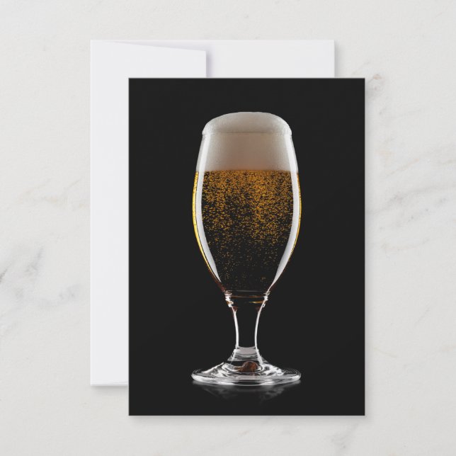 Convites Texto personalizado Vidro de Cerveja (Frente)
