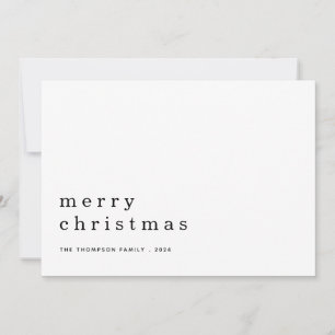 Convites Texto Preto Minimalista Branco Feliz Natal