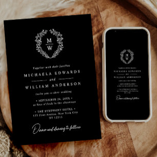 Convites Texto Simples Elegante Botânico Apenas Casamento