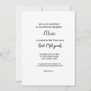 Convites texto simples minimalista preto com adicione seu n