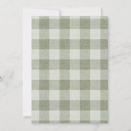 Convites Textura de Linho Xadrez Búfalo em Gingham Verde Sa