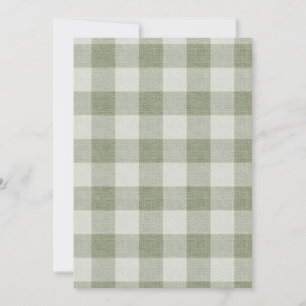 Convites Textura de Linho Xadrez Búfalo em Gingham Verde Sa