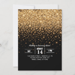 Convites Textura de Luxo Elegante Brilho Dourado