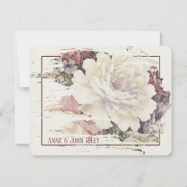 Convites textura de tapeçaria Rosa Vintage