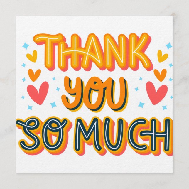 Convites Thank you so much  (Frente)