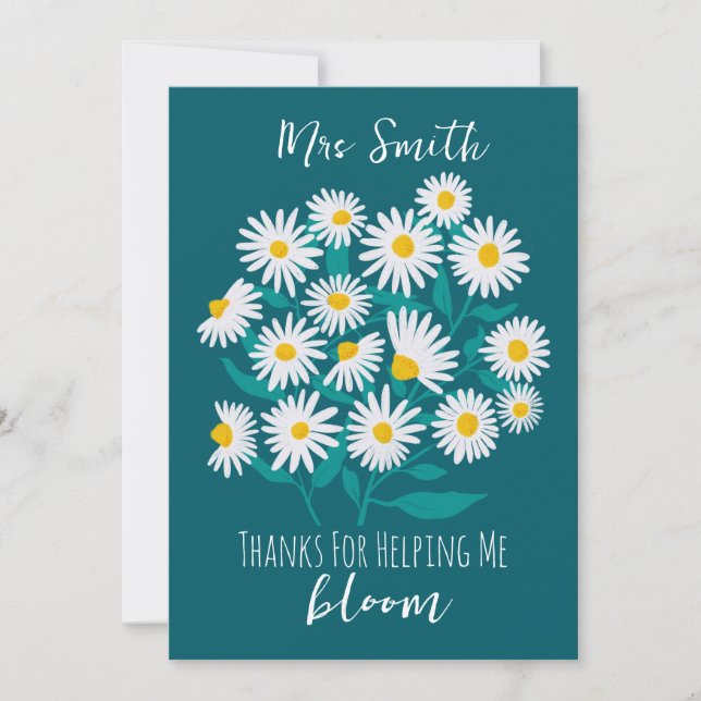 Convites Thanks for Helping Me Bloom Editable Card | White  (Frente)