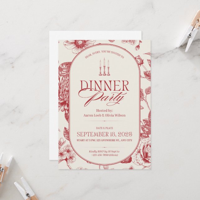 Convites Thanksgiving Dinner Invitation  (Frente/Verso In Situ)