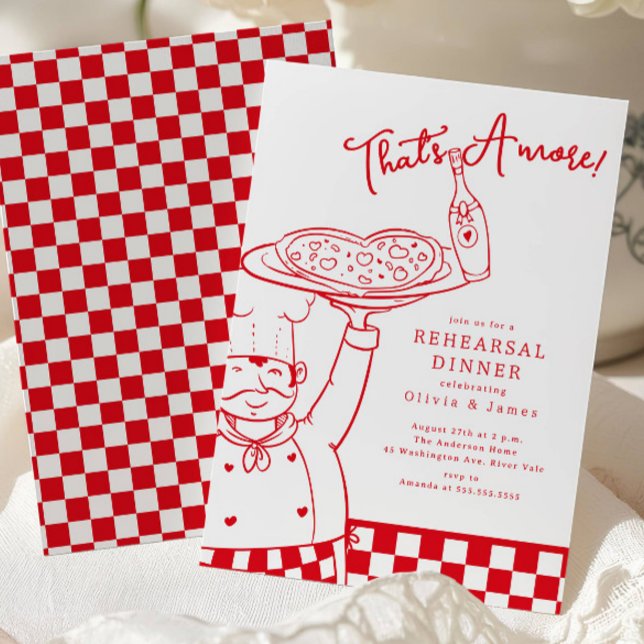 Convites That’s Amore Pizza Rehearsal Dinner Invite (Criador carregado)