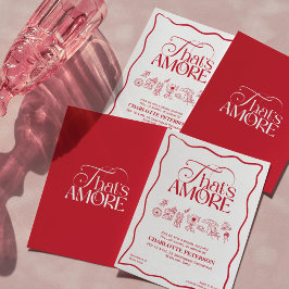Convites That’s Amore Red hand drawn Bridal Shower invite