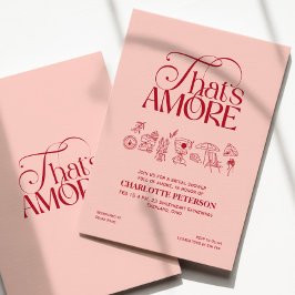 Convites That’s Amore Red soft pink Bridal Shower invite