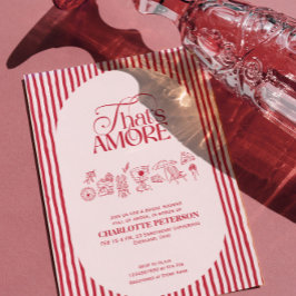 Convites That’s Amore Red stripes Bridal Shower invite