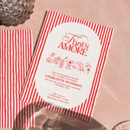 Convites That’s Amore Red stripes Bridal Shower invite
