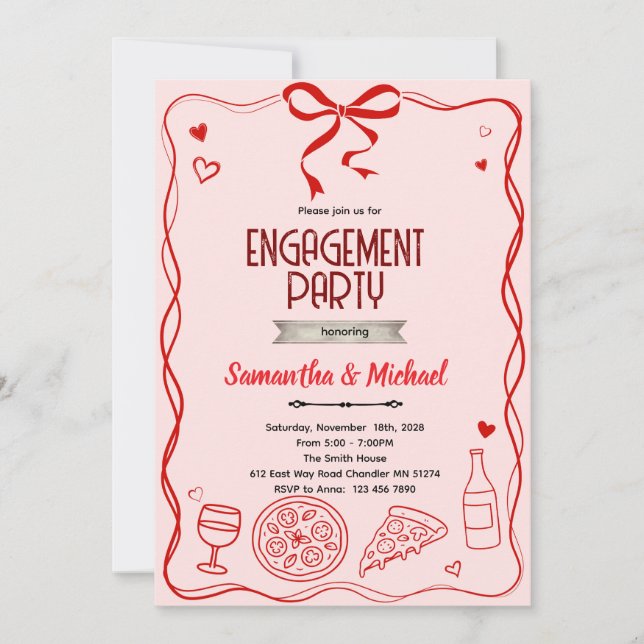 Convites That's Amore engagement party invitation (Frente)