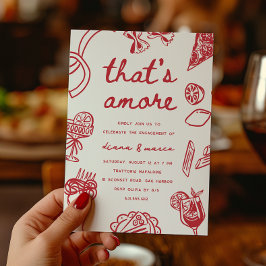 Convites "That's Amore" Festa de Noivado Italiana