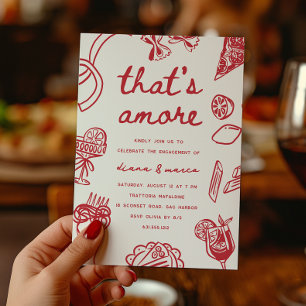 Convites "That's Amore" Festa de Noivado Italiana