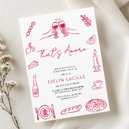 Convites That's Amore Hand Drawn Quirky Retro Bridal Shower