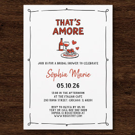 Convites That's Amore Italian Bridal Shower Whimsical Red