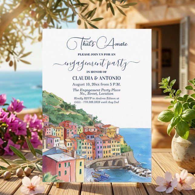 Convites That's Amore Italian Riviera Engagement Party (Criador carregado)