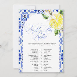 Convites That's Amore Lemon Italian Blue Tile Bridal Shower