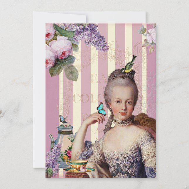 Convites Thé au Petit Trianon - rosa (Frente)