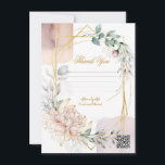 Convites The Aureate Frame Mauve Floral Greenery Wedding<br><div class="desc">Thank You Card. Check out other items in this matching suite.</div>