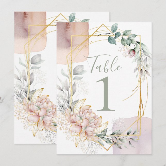 Convites The Aureate Frame Mauve Floral Greenery Wedding  (Frente/Verso)