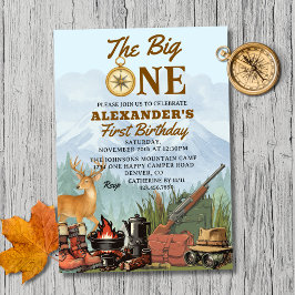 Convites The Big One Hunting Camping 1st Birthday