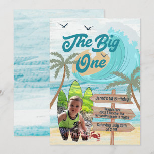 Convites The Big One Surf Personalizado Foto Grande Onda Pr