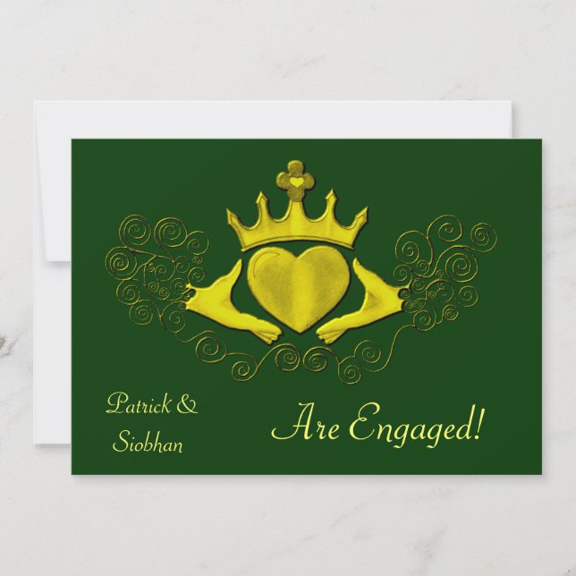 Convites The Claddagh (Dourado) (Frente)