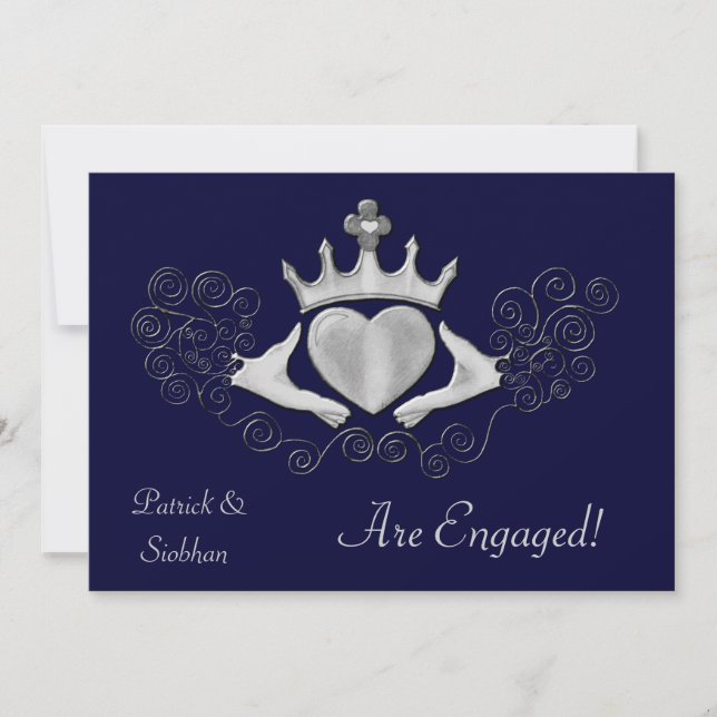 Convites The Claddagh (Prata) (Frente)