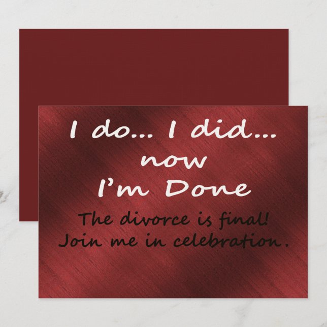 Convites The Divorce is Final (Frente/Verso)