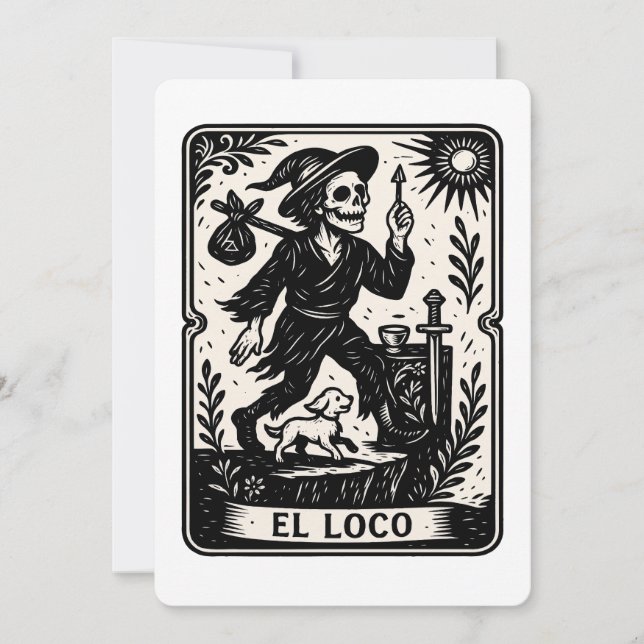 Convites The Fool Tarot Card Art Print (Frente)