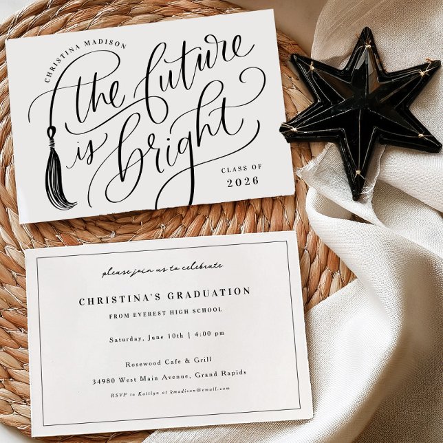 Convites The Future is Bright Graduation Invitation Card (Criador carregado)