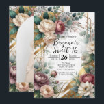 Convites The Gilded Secret Garden Floral Glam Sweet 16<br><div class="desc">Customize for any event</div>