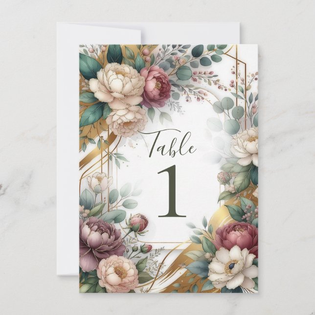 Convites The Gilded Secret Garden Floral Glam Wedding  (Frente)