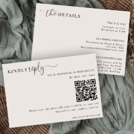 Convites The Modern Neutral RSVP and Details Card 