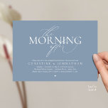 Convites The Morning After, Post Wedding Brunch Elopement<br><div class="desc">Announce your happily ever after in style with our modern elegant minimal script design, in dusty blue theme, wedding post-wedding elopement "the morning after" invitation card. Our Happily Ever After Brunch party celebration Invitation card is ideal for couples who have decided to elope and want to host a party to...</div>