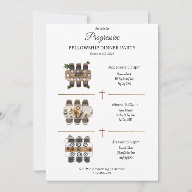 Convites The Moving Feast Progressive Dinner Invitation (Frente)