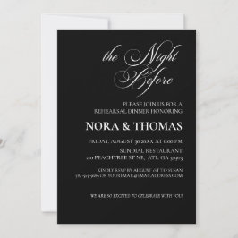 Convites The Night Before Rehearsal Dinner Invitation Black