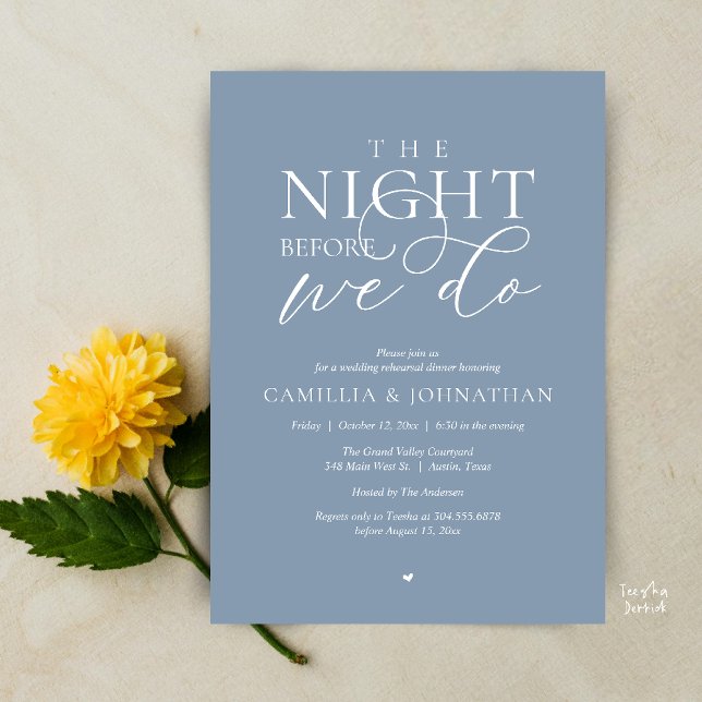Convites “The Night Before We Do” Modern Rehearsal Dinner (“The Night Before We Do” Modern Classy Rehearsal Dinner Reception Invitation Card Cream Grey)