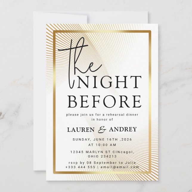 Convites The Night Before Wedding Invitation (Frente)